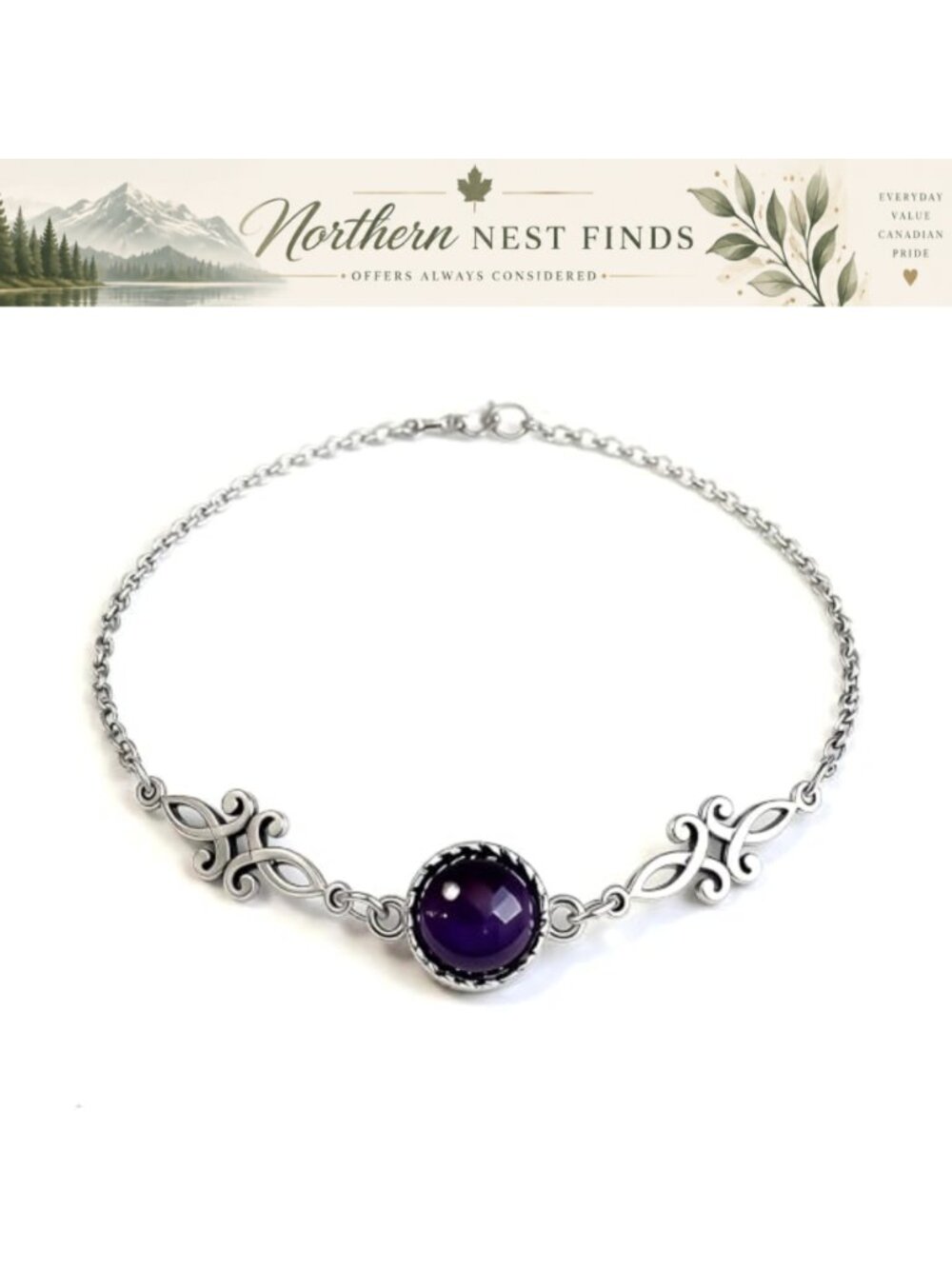 Celtic Trinity Knot Choker Necklace Silver Plated Crystal